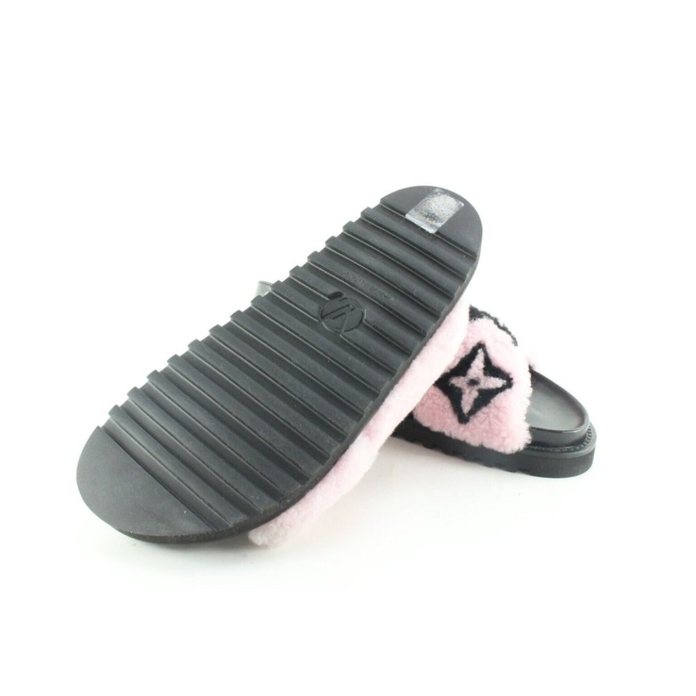 Louis Vuitton Size 39 Monogram Pink Shearling Paseo Sandals 3LV419C - Picture 7 of 12